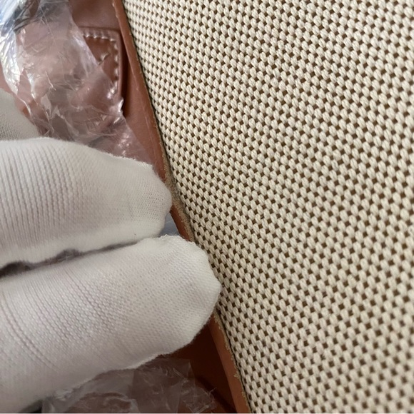 Canvas Leather Toile 30 Structured Bag w/ Lock Key Doctor's Satchel Crossbody C4 - Picture 13 of 15